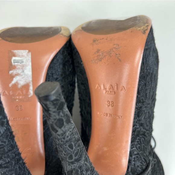 Alaia Boots Laser Cut Pony Hair Booties - Picture 12 of 14